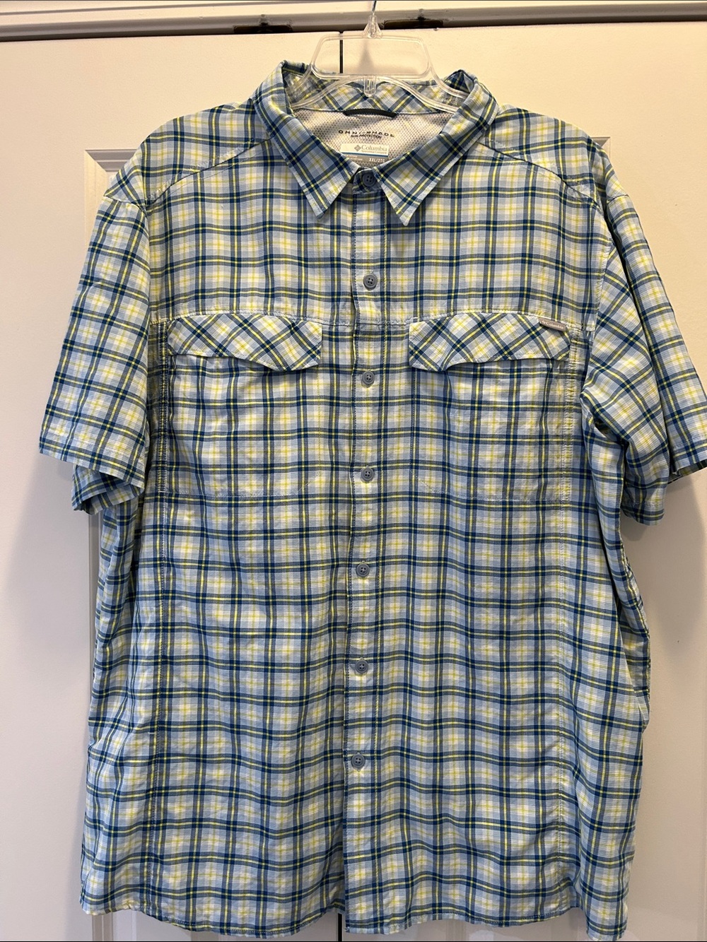 Columbia Omni-Shade Plaid Button-Down Shirt - XXL
